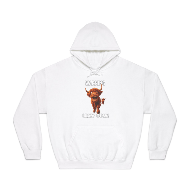 WARNING CRAZY COW HOODIE - Adroit Clothing