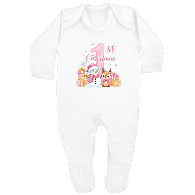 1ST CHRISTMAS - 0–3 Month Baby Grow – White | Adroit Baby