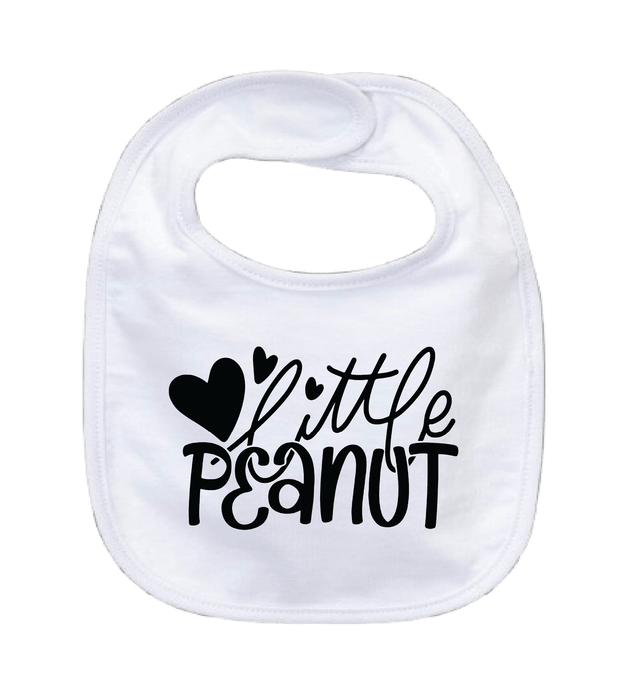 LITTLE PEANUT - 0–3 Month Baby Bib – White | Adroit Baby