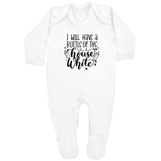 HOUSE WHITE - 0–3 Month Baby Grow – White | Adroit Baby