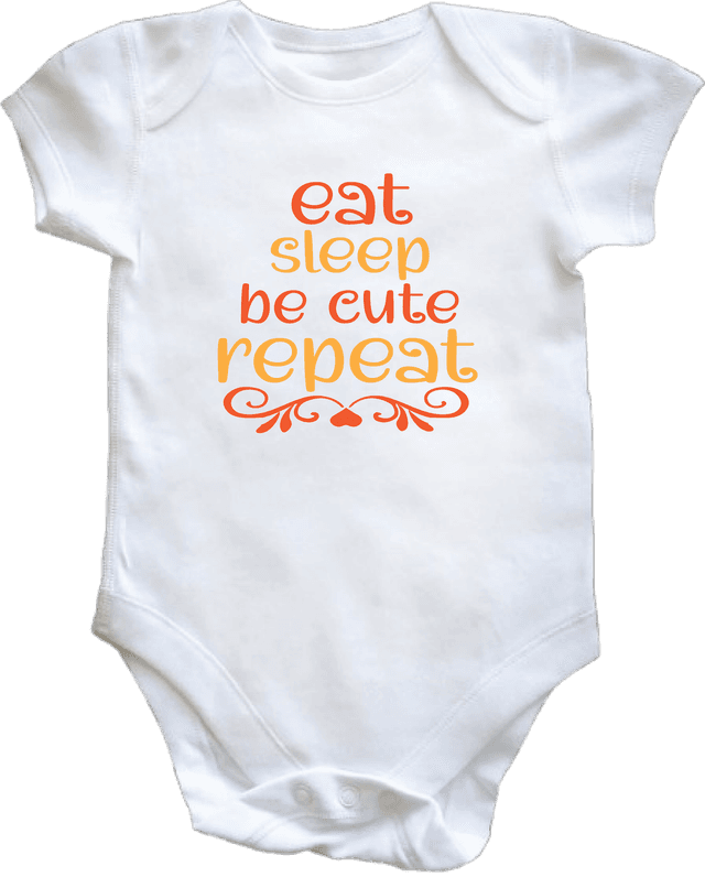 EAT, SLEEP, BE CUTE, REPEAT - VEST 0–3 Month Baby Vest – White | Adroit Baby