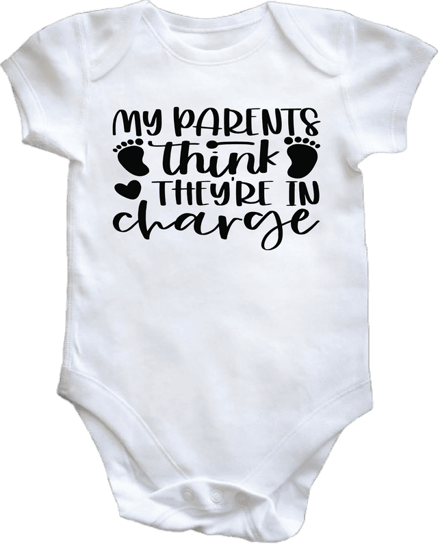 MY PARENTS THINK THEY&#039;RE IN CHARGE - VEST 0–3 Month Baby Vest – White | Adroit Baby
