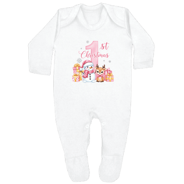 1ST CHRISTMAS - 0–3 Month Baby Grow – White | Adroit Baby