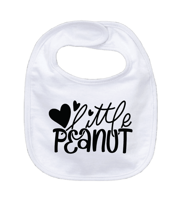 LITTLE PEANUT - 0–3 Month Baby Bib – White | Adroit Baby