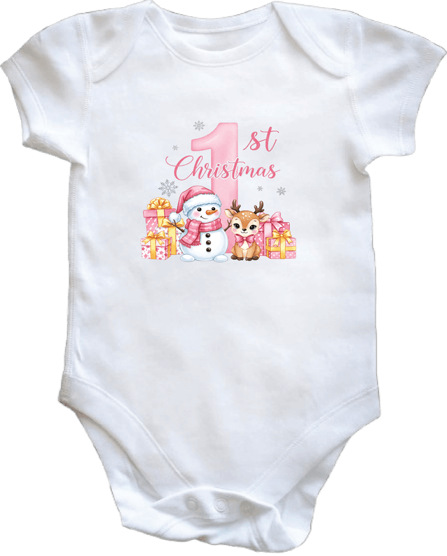 1ST CHRISTMAS - VEST 0–3 Month Baby Vest – White | Adroit Baby