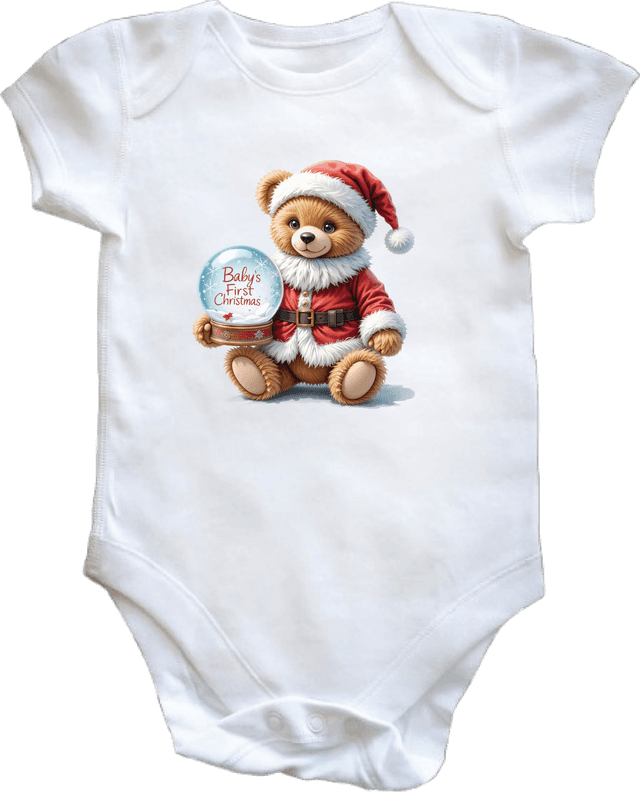 BABY&#039;S 1ST CHRISTMAS - VEST 0–3 Month Baby Vest – White | Adroit Baby