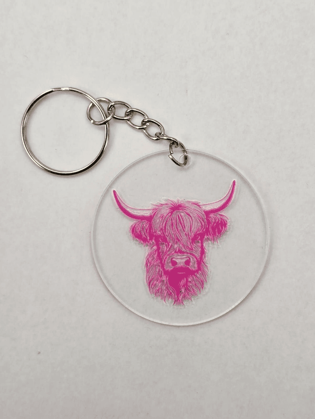 PINK COW KEYRING - ADROIT CREATIONS