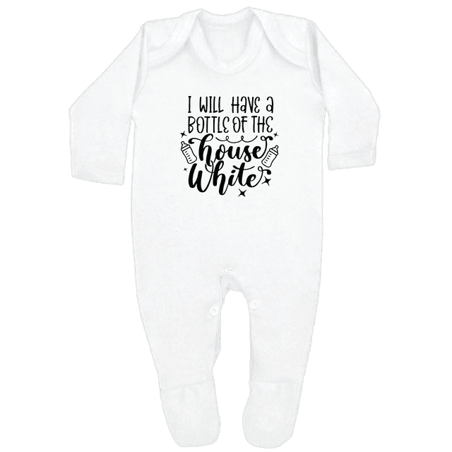 HOUSE WHITE - 0–3 Month Baby Grow – White | Adroit Baby
