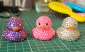 Bedazzled Crystal Rubber Ducks – Handmade Sparkly Collectible Ducks in Assorted Colours