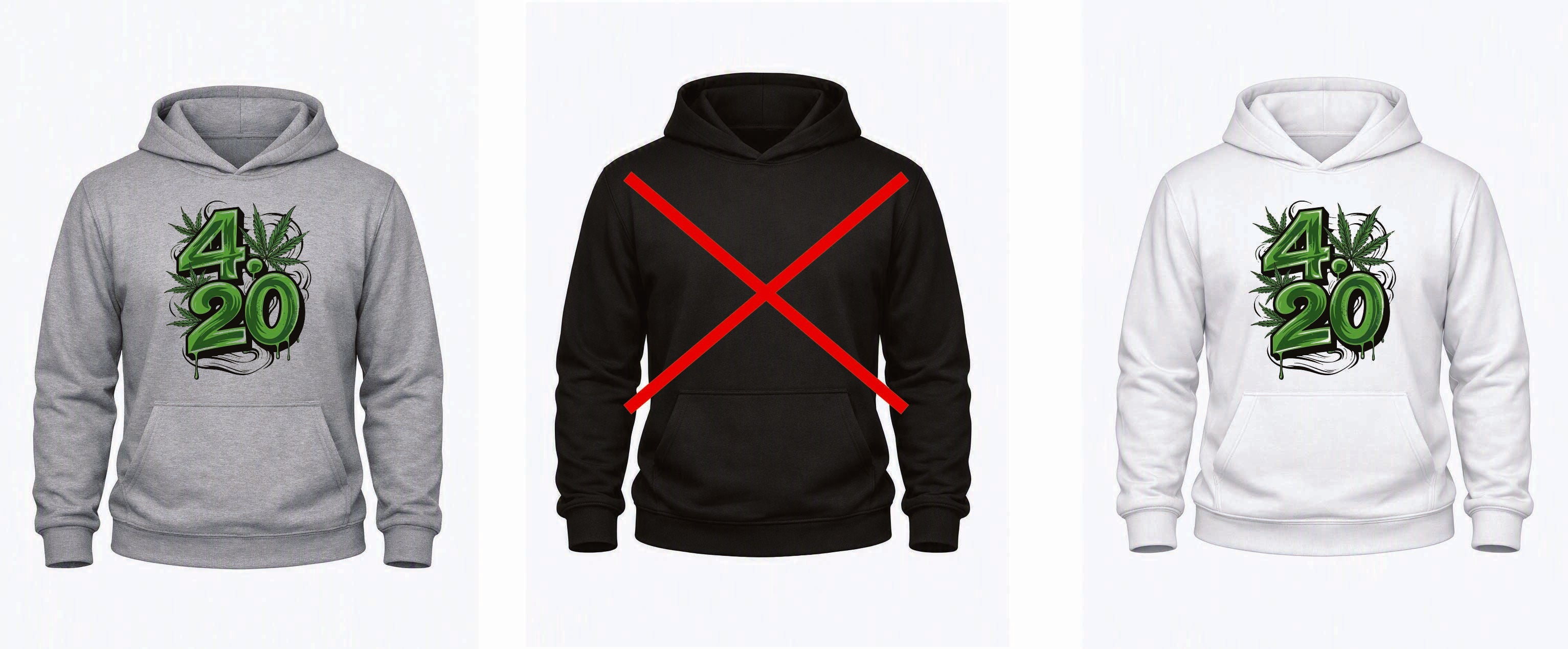 420 Hoodie – Adults S–5XL – Black, White & Grey – Adroit Clothing UK – Adroit Creations