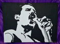 Freddie Mercury Inspired Canvas Painting | 24x18 Inch | Hand Painted Banksy Style Music Art | Legend Wall Decor
