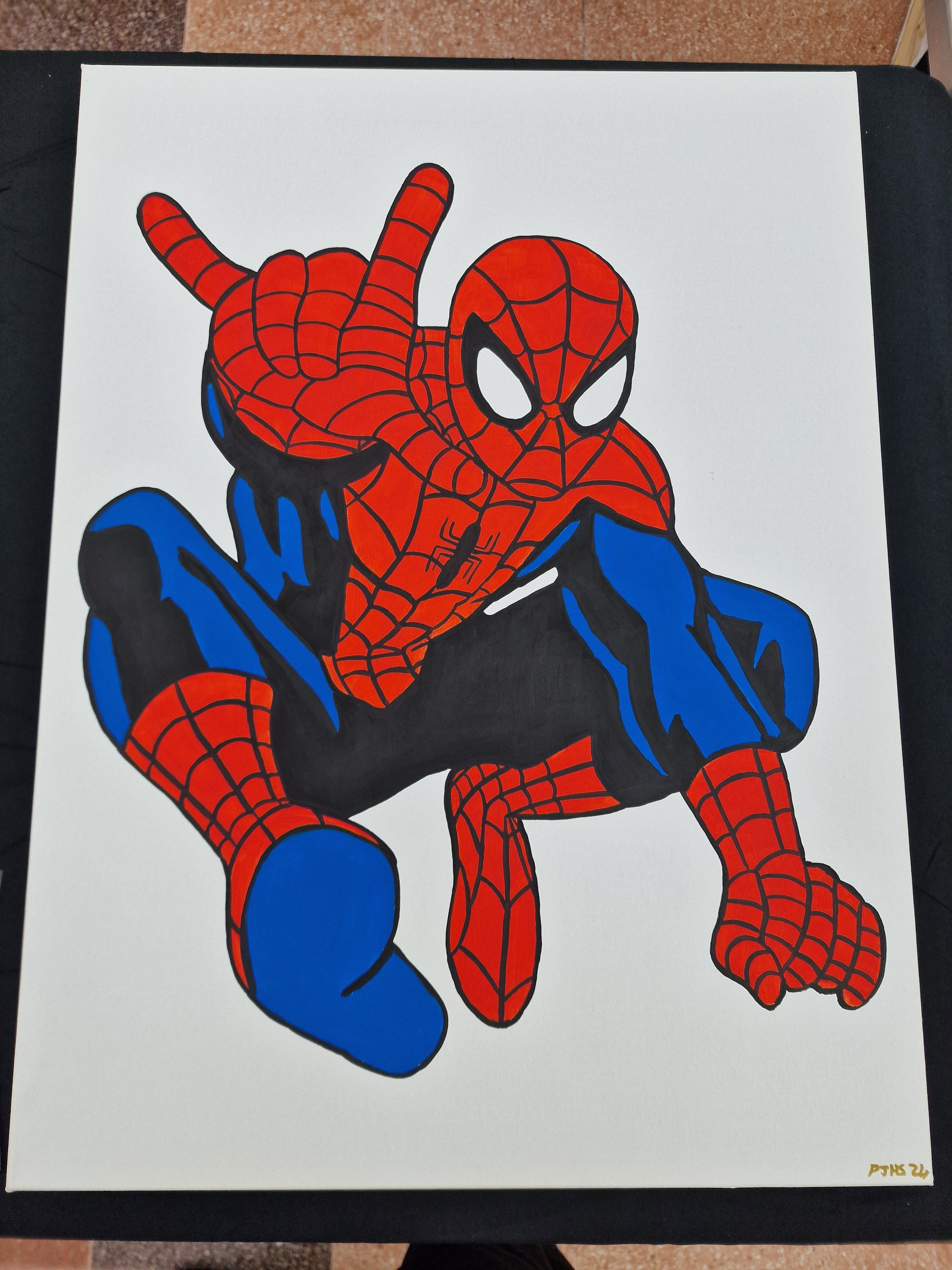 Spider-Man Inspired Painting | Hand Painted Superhero Canvas Art 24x18 Inch | Comic Character Wall Decor