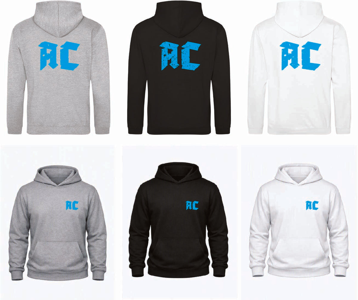 AC Cool Blue Logo Hoodie – Kids 1–13 Years & Adults S–5XL | Adroit Clothing