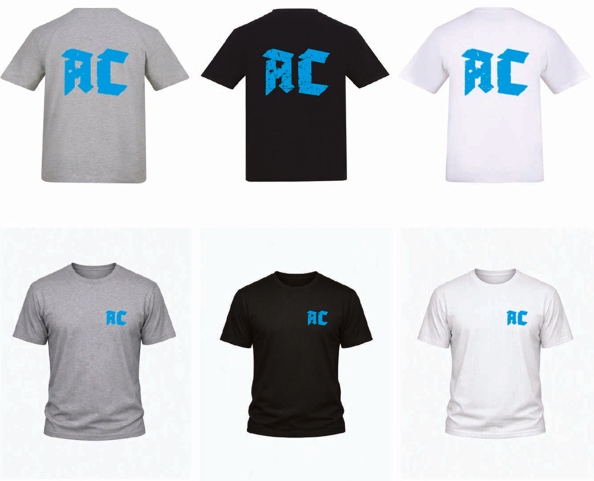 AC Cool Blue Distressed Logo T-Shirt – 100% Ringspun Cotton | Kids & Adults