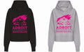 AC Hot Pink Mountain Cropped Hoodie – Women's Heather Grey or Deep Black | Adroit Clothing