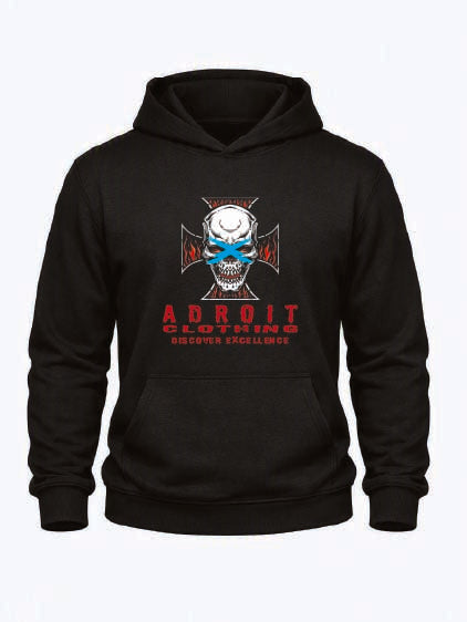 AC Cool Blue Skull Crossfire Hoodie – Adroit Clothing | Kids & Adults