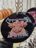 APPARENT ATTITUDE - KEYRING (BLACK) By Kayleigh's Hand Crafted Haven