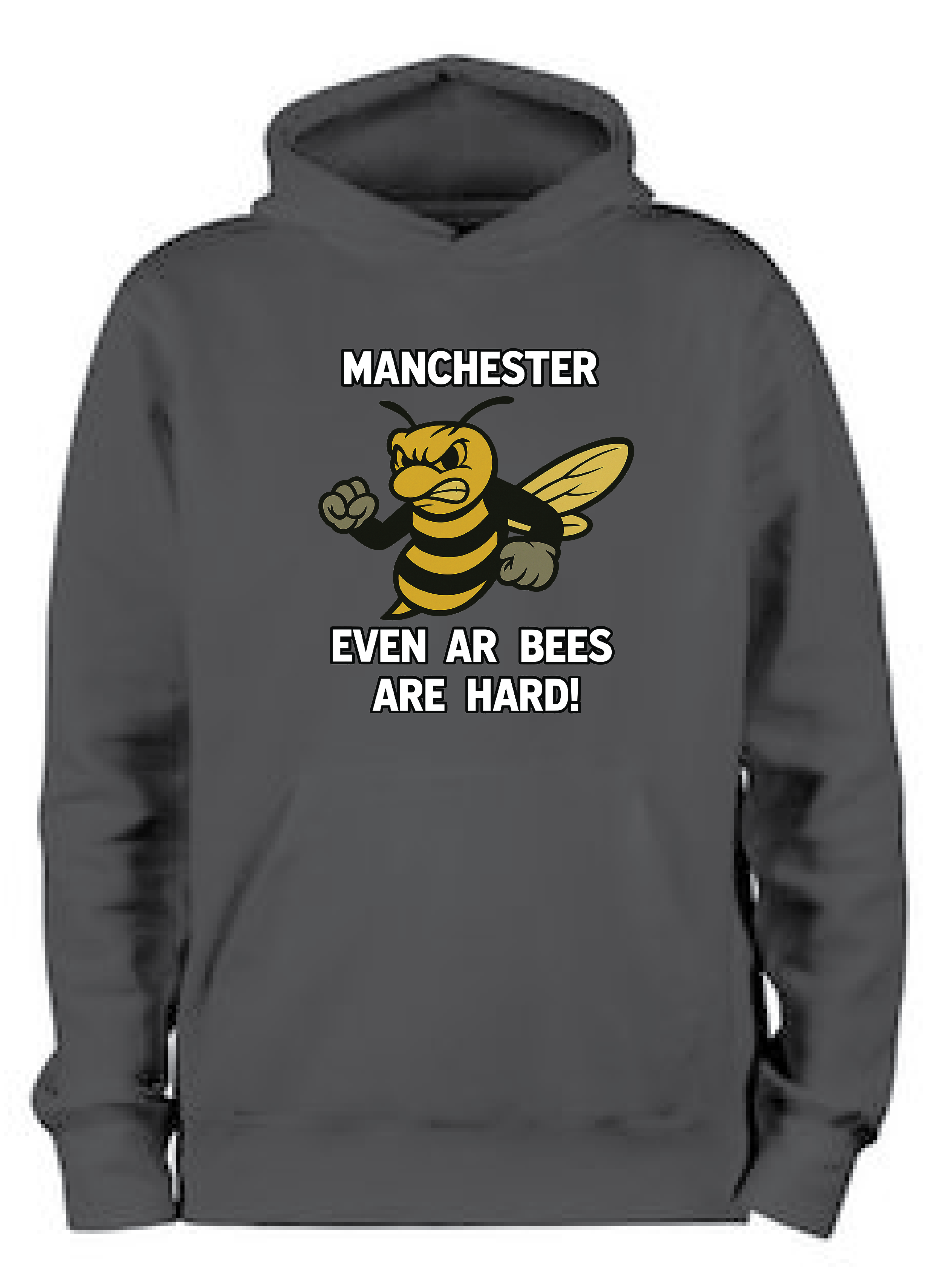 MANCHESTER 'ARD BEE'S HOODIE (DEEP BLACK)