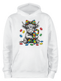 ADROIT CREATIONS AUTISM COW HOODIE (WHITE)