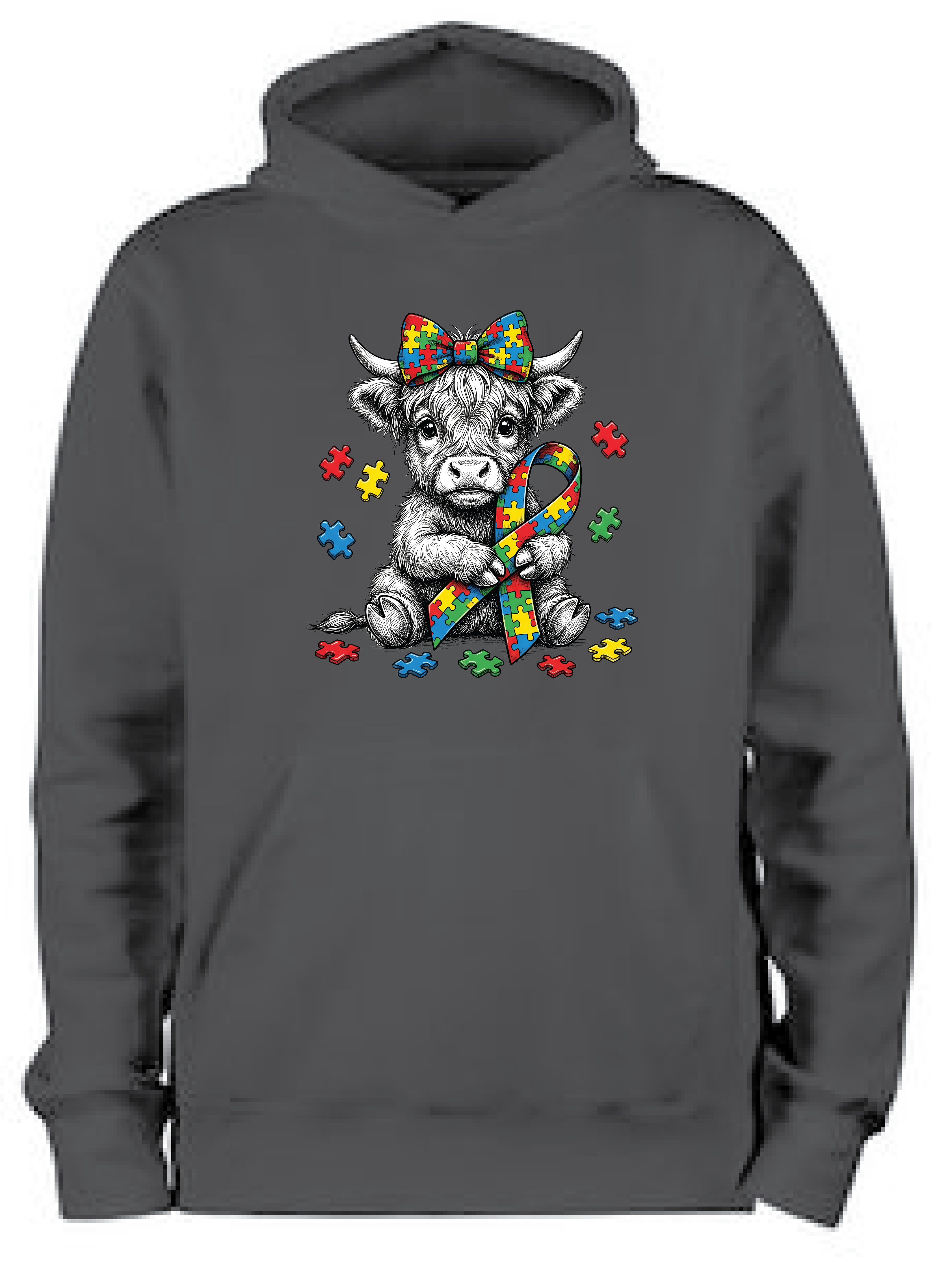ADROIT KIDS AUTISM HIGHLAND COW HOODIE (BLACK)