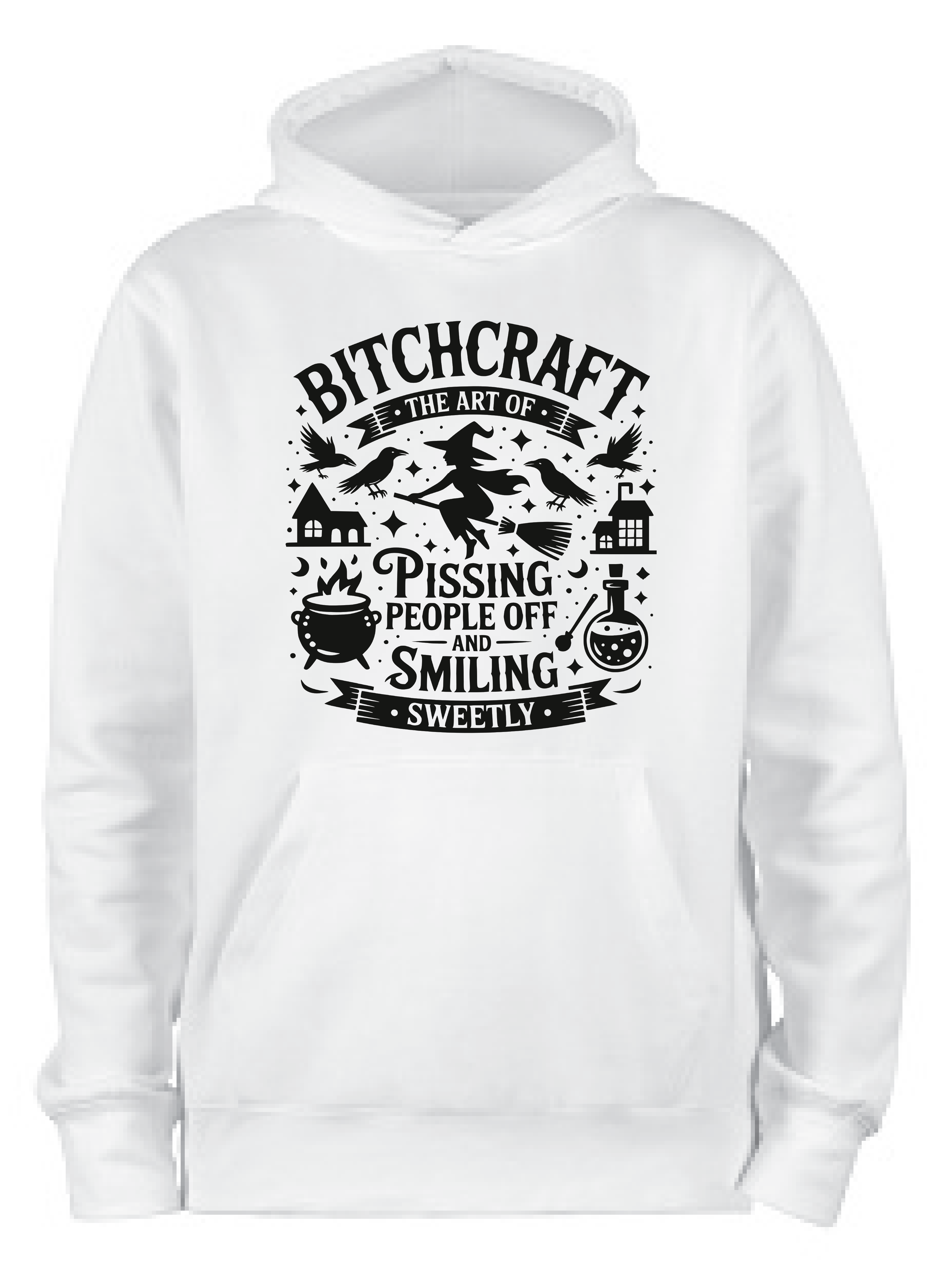ADROIT CREATIONS BITCHCRAFT HOODIE (WHITE)