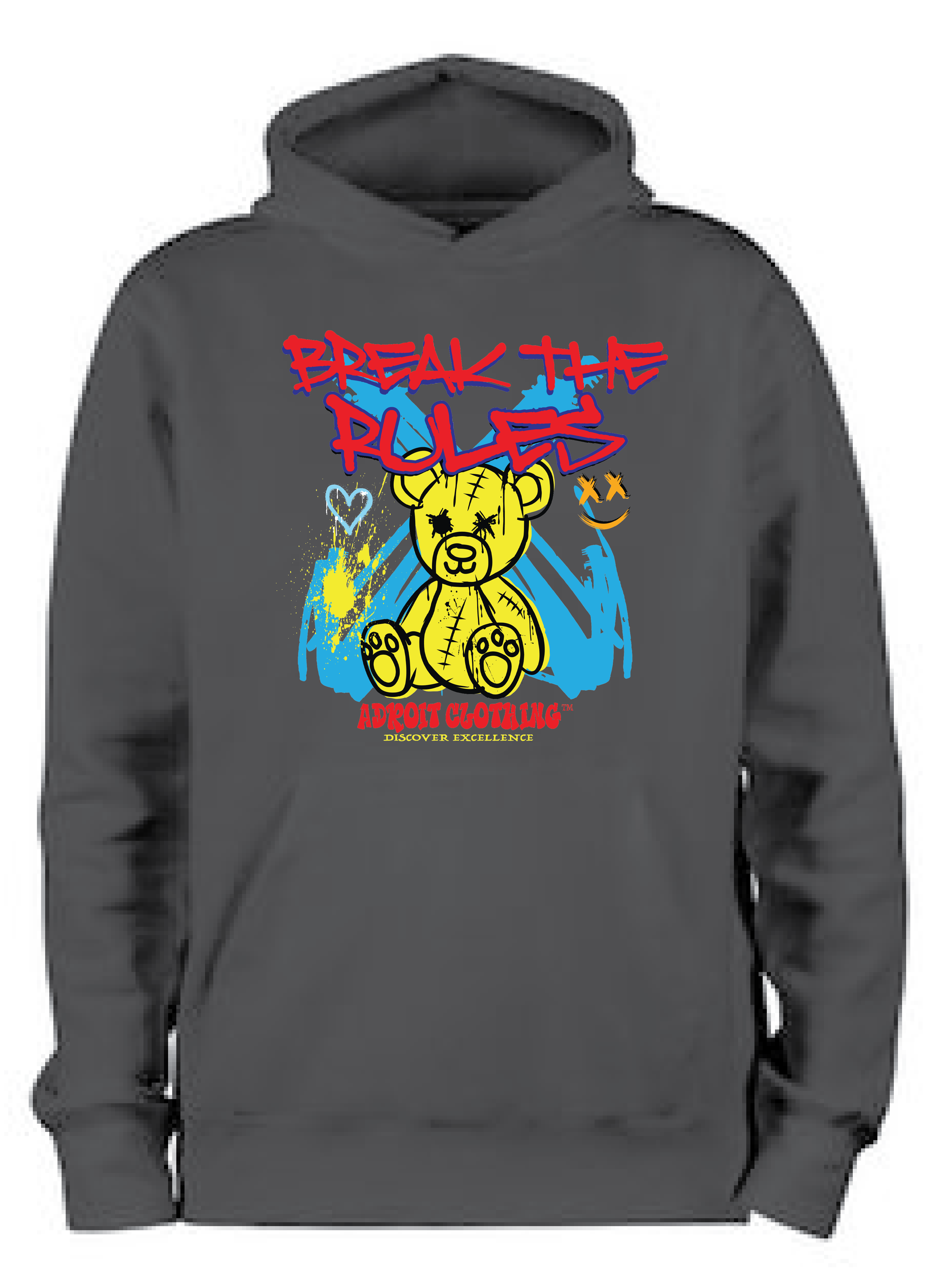 ADROIT CLOTHING "BREAK THE RULES" HOODIE (DEEP BLACK)