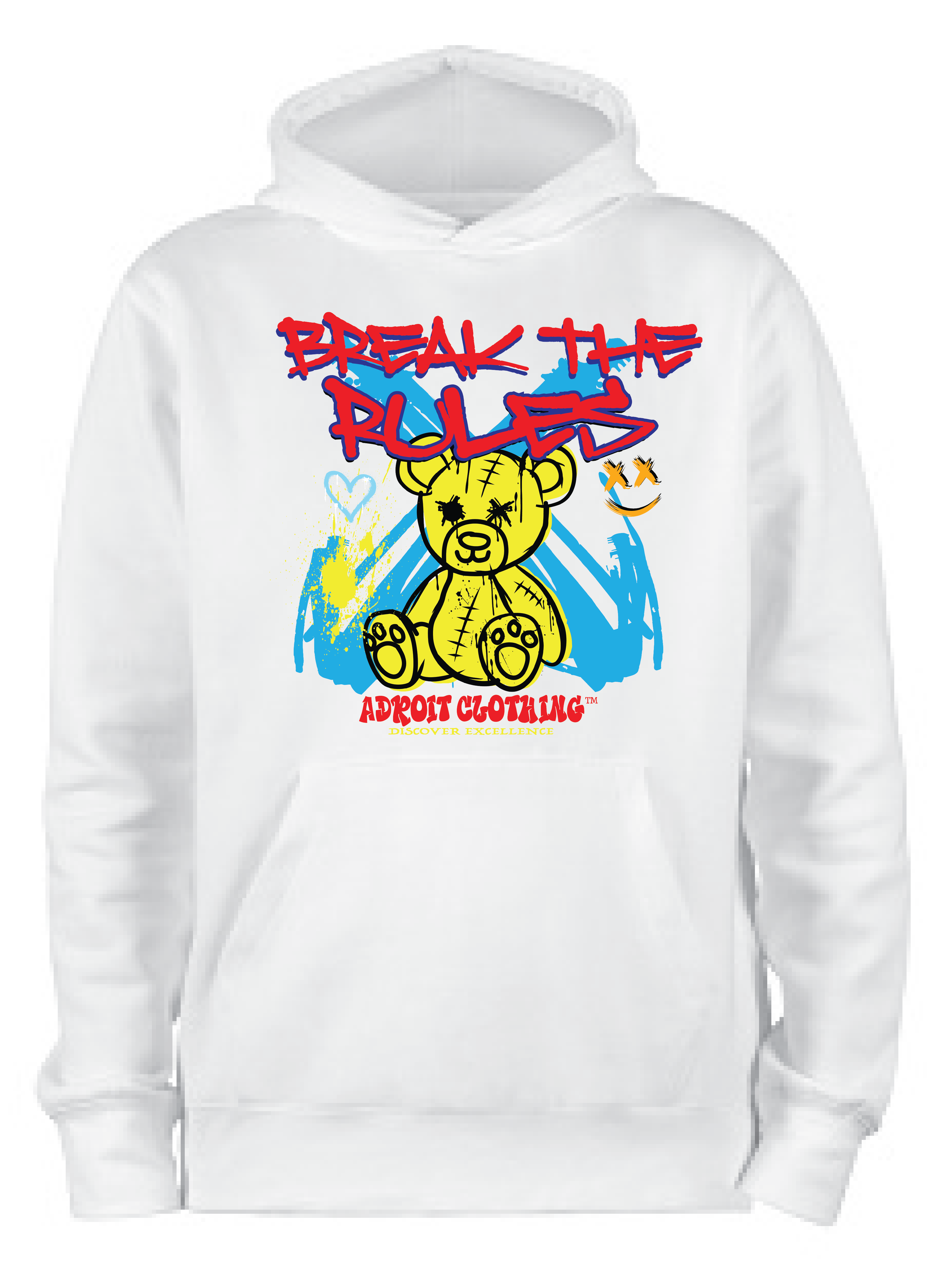 ADROIT CREATIONS BREAK THE RULES HOODIE (WHITE)