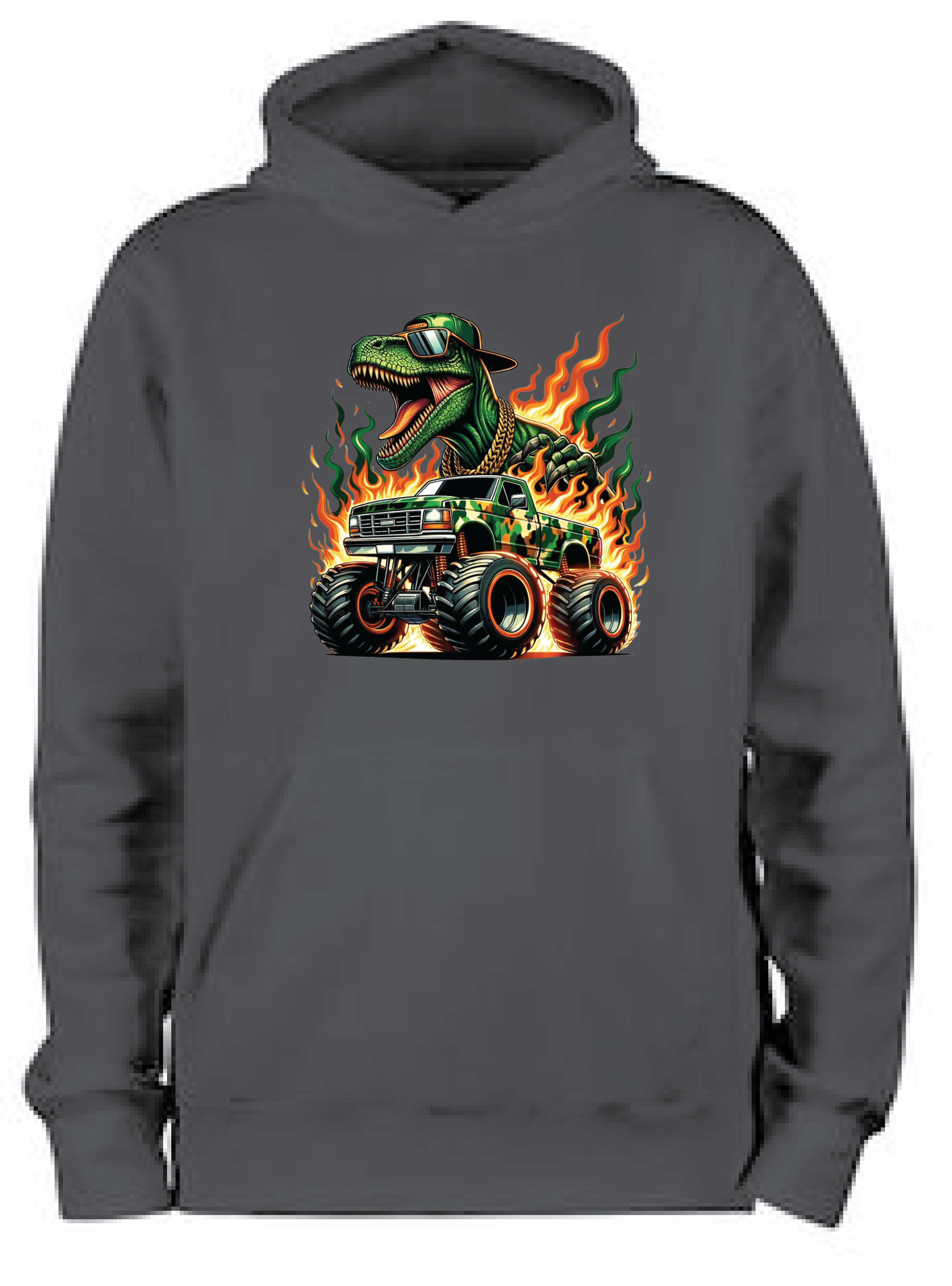 ADROIT KIDS DINO MONSTER TRUCK HOODIE (BLACK)