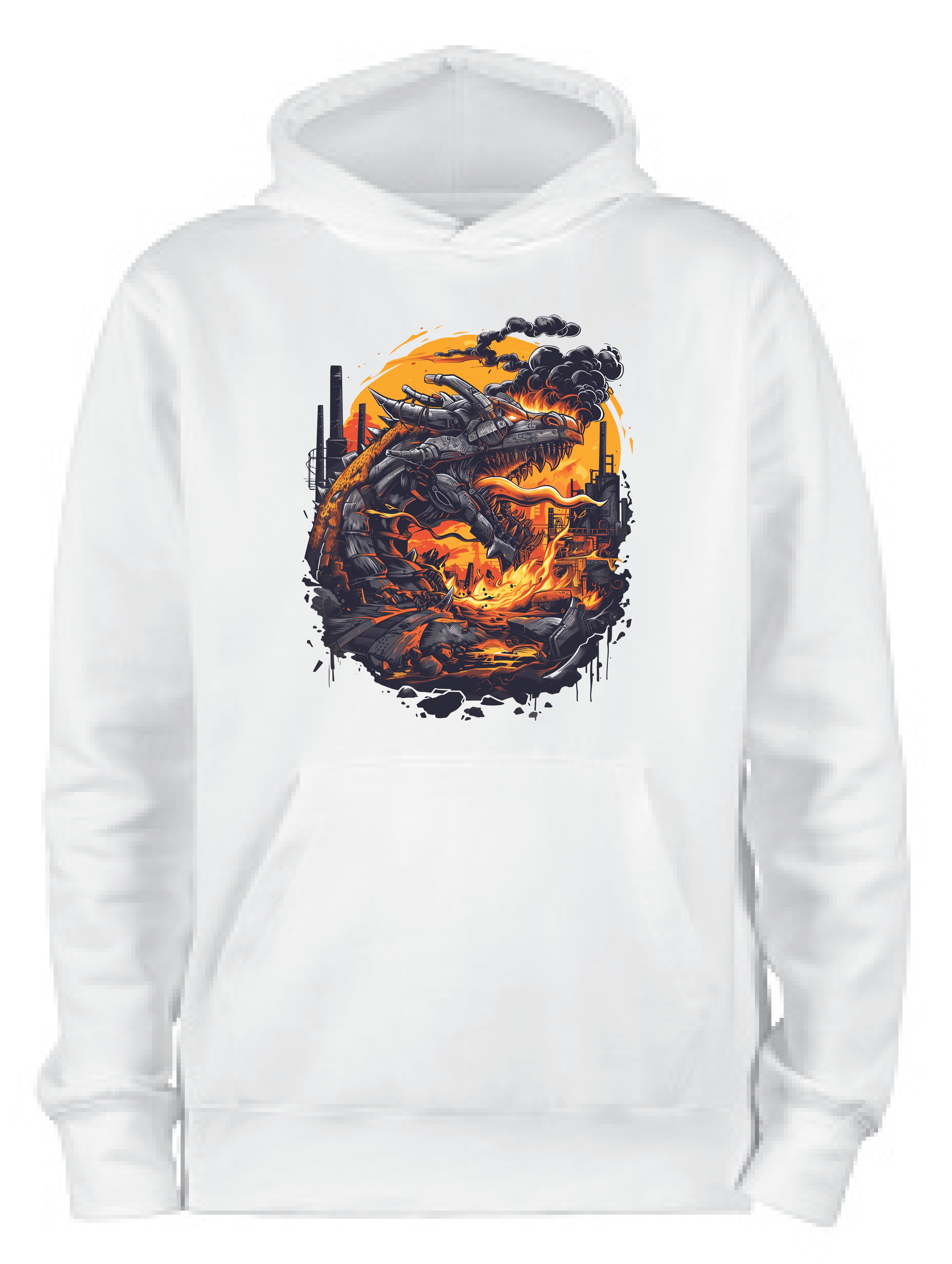 ADROIT CREATIONS DRAGON FIRE HOODIE (WHITE)