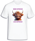 ADROIT CREATIONS ESPRESSO HIGHLAND COW T-SHIRT (WHITE)