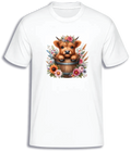 ADROIT KIDS FLOWER POT HIGHLAND COW T-SHIRT (WHITE)