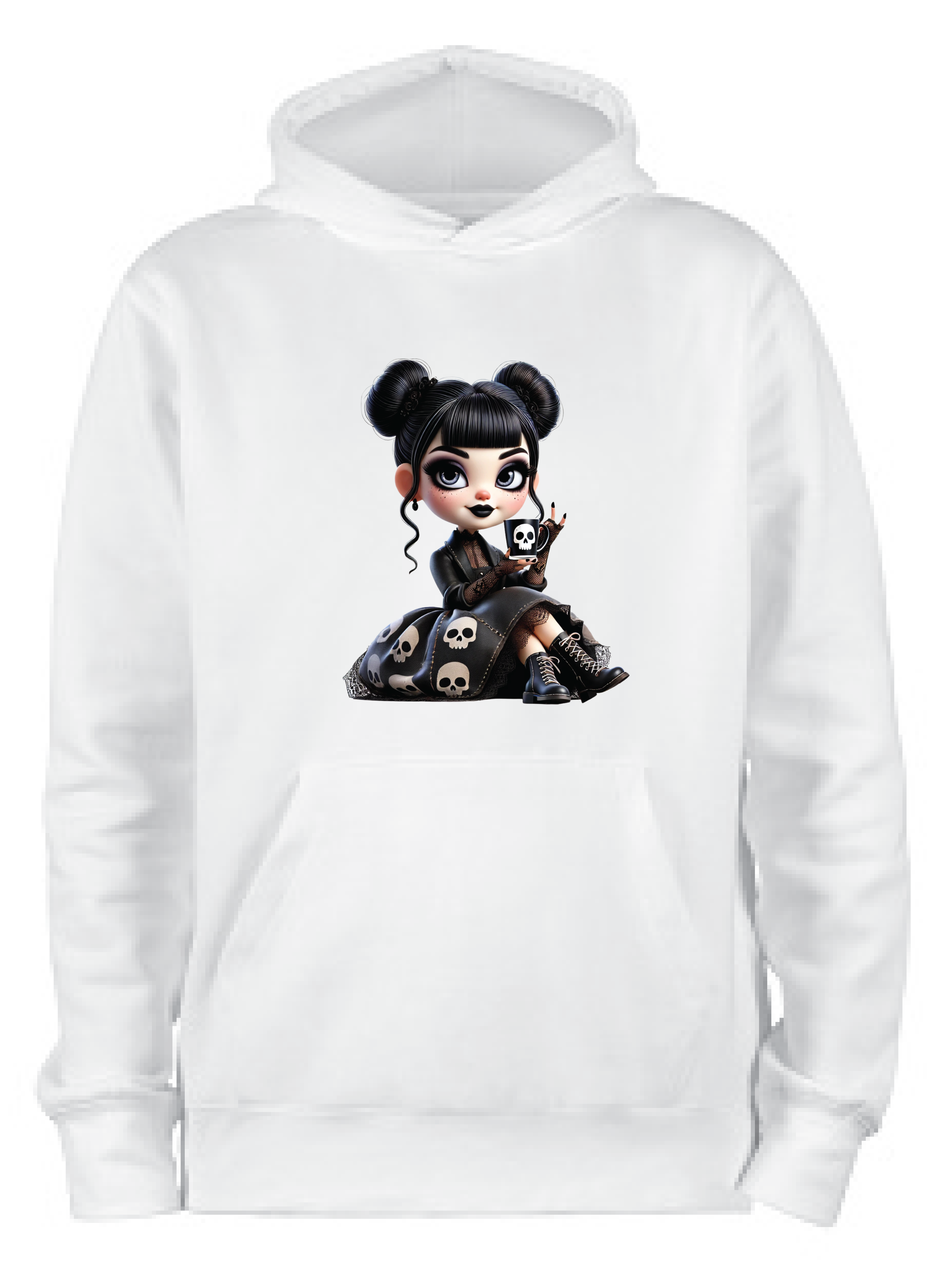 ADROIT KIDS GOTH GIRL HOODIE (WHITE)