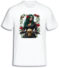 ADROIT CREATIONS GOTH WOMAN ON BIKE T-SHIRT (WHITE)