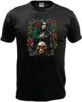 ADROIT CREATIONS GOTH WOMAN ON BIKE T-SHIRT (BLACK)