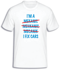 ADROIT CREATIONS I FIX CARS T-SHIRT (WHITE)