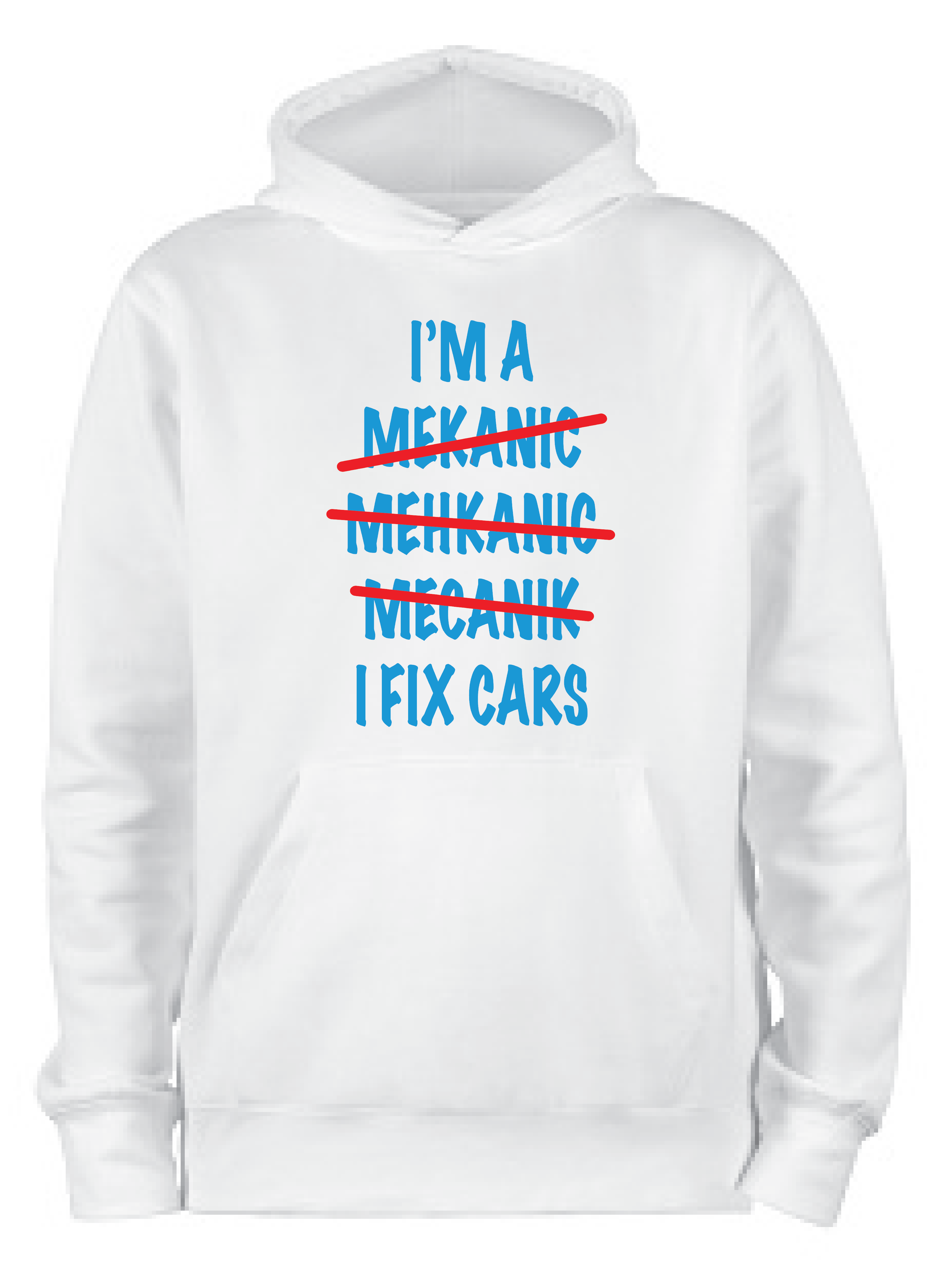 ADROIT CREATIONS I FIX CARS HOODIE (WHITE)