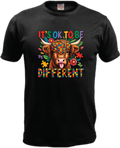 ADROIT CREATIONS IT'S OKAY TO BE DIFFERENT T-SHIRT (BLACK)