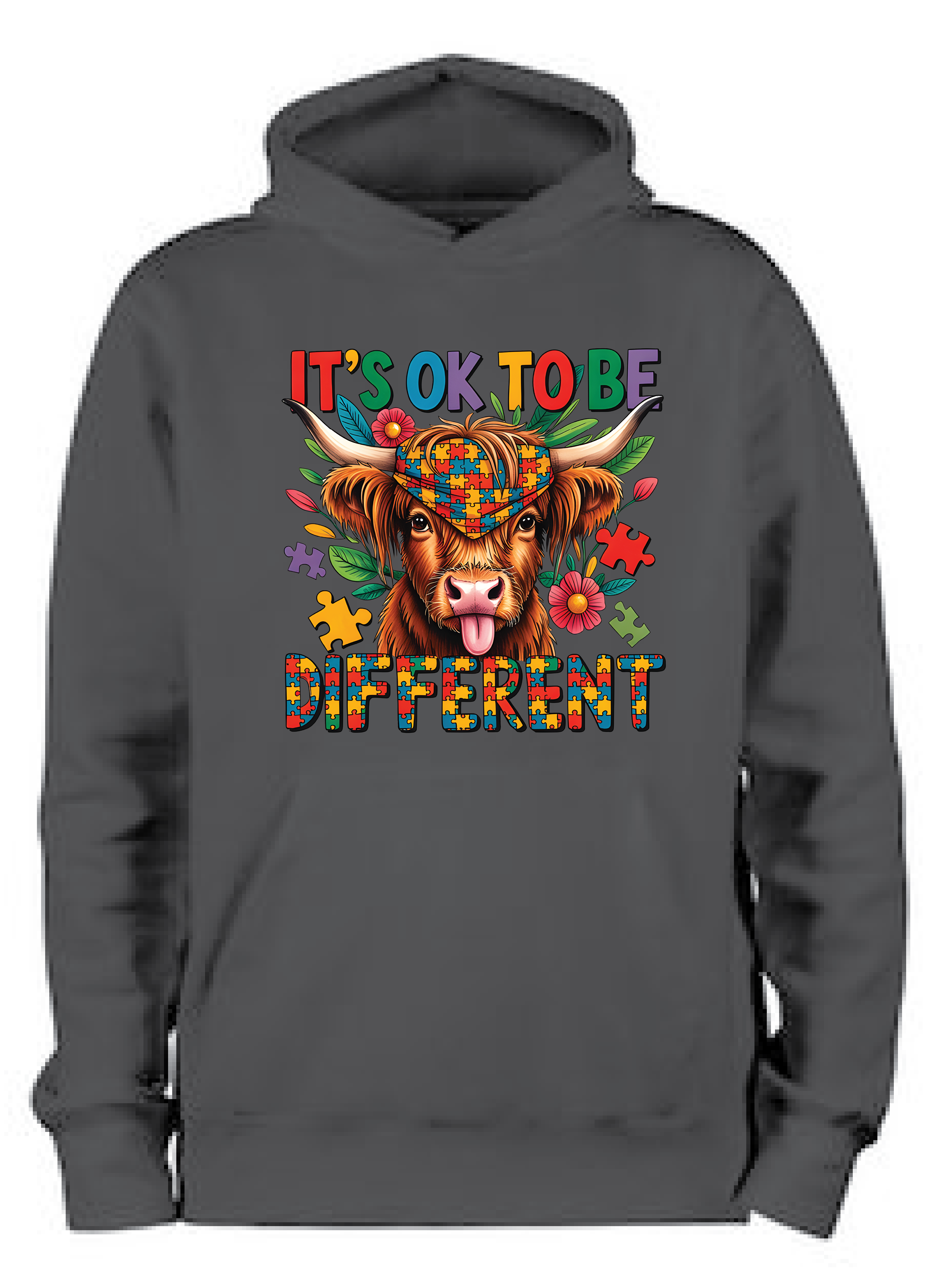 ADROIT CREATIONS IT'S OKAY TO BE DIFFERENT HOODIE (DEEP BLACK)