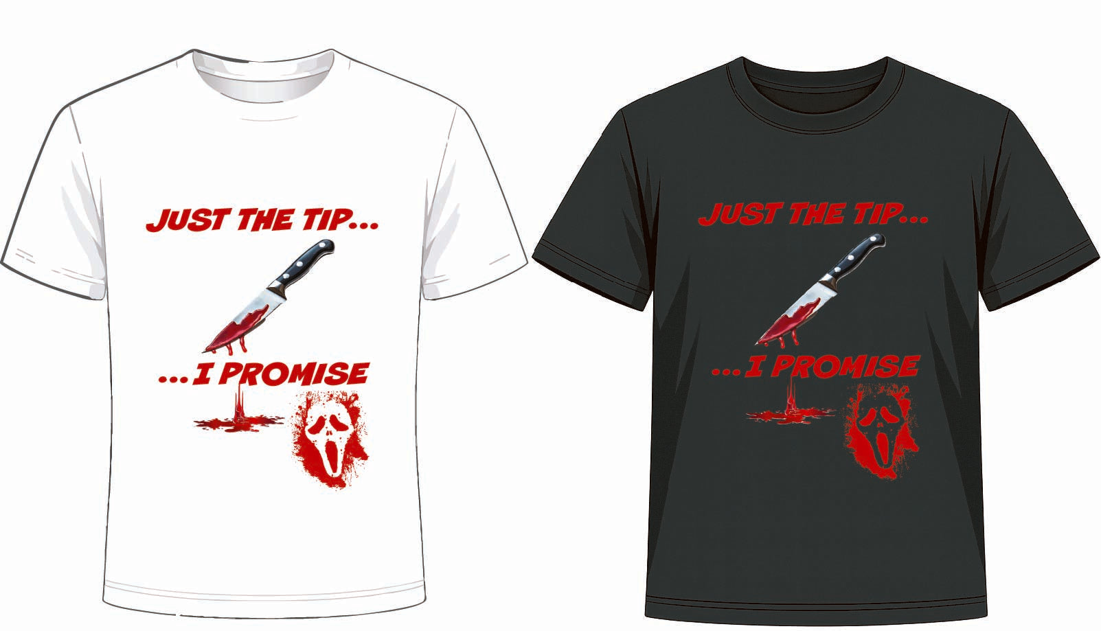 Adroit Clothing | Just The Tip… I Promise T-Shirt | Adult Graphic Horror Tee