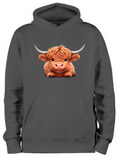 ADROIT KIDS LAYING HIGHLAND COW HOODIE (BLACK)