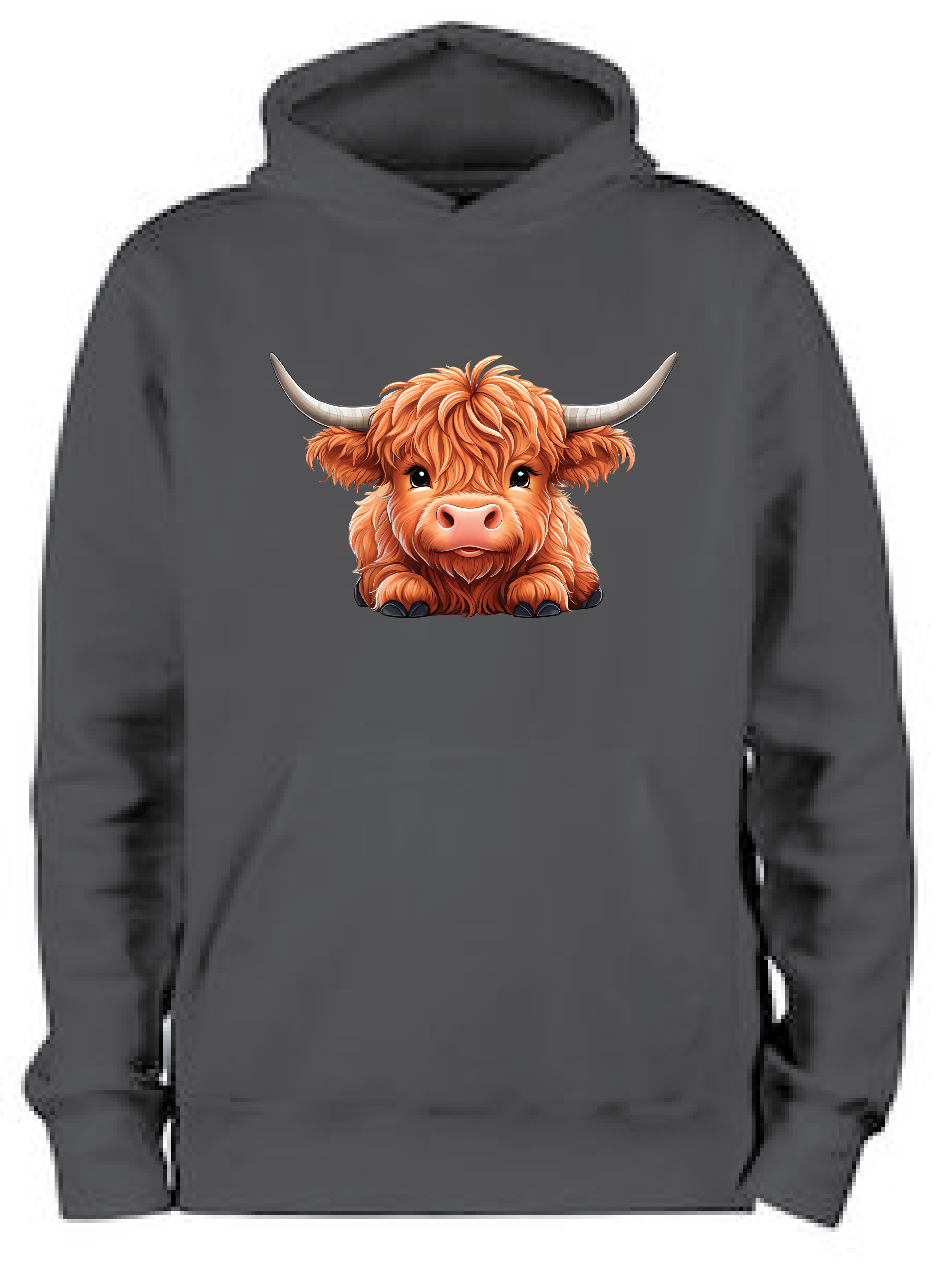 ADROIT KIDS LAYING HIGHLAND COW HOODIE (BLACK)