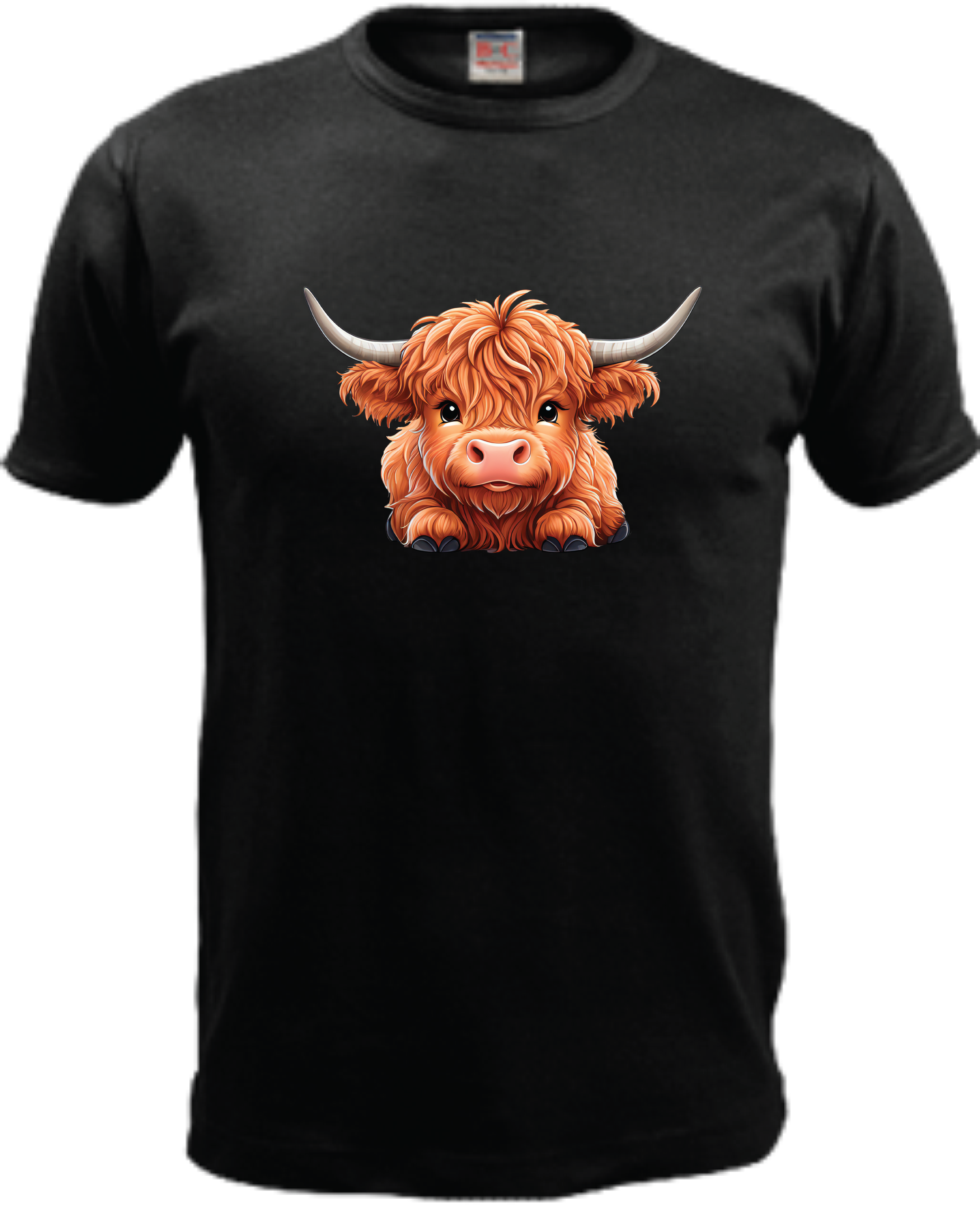 ADROIT KIDS LAYING HIGHLAND COW T-SHIRT (BLACK)