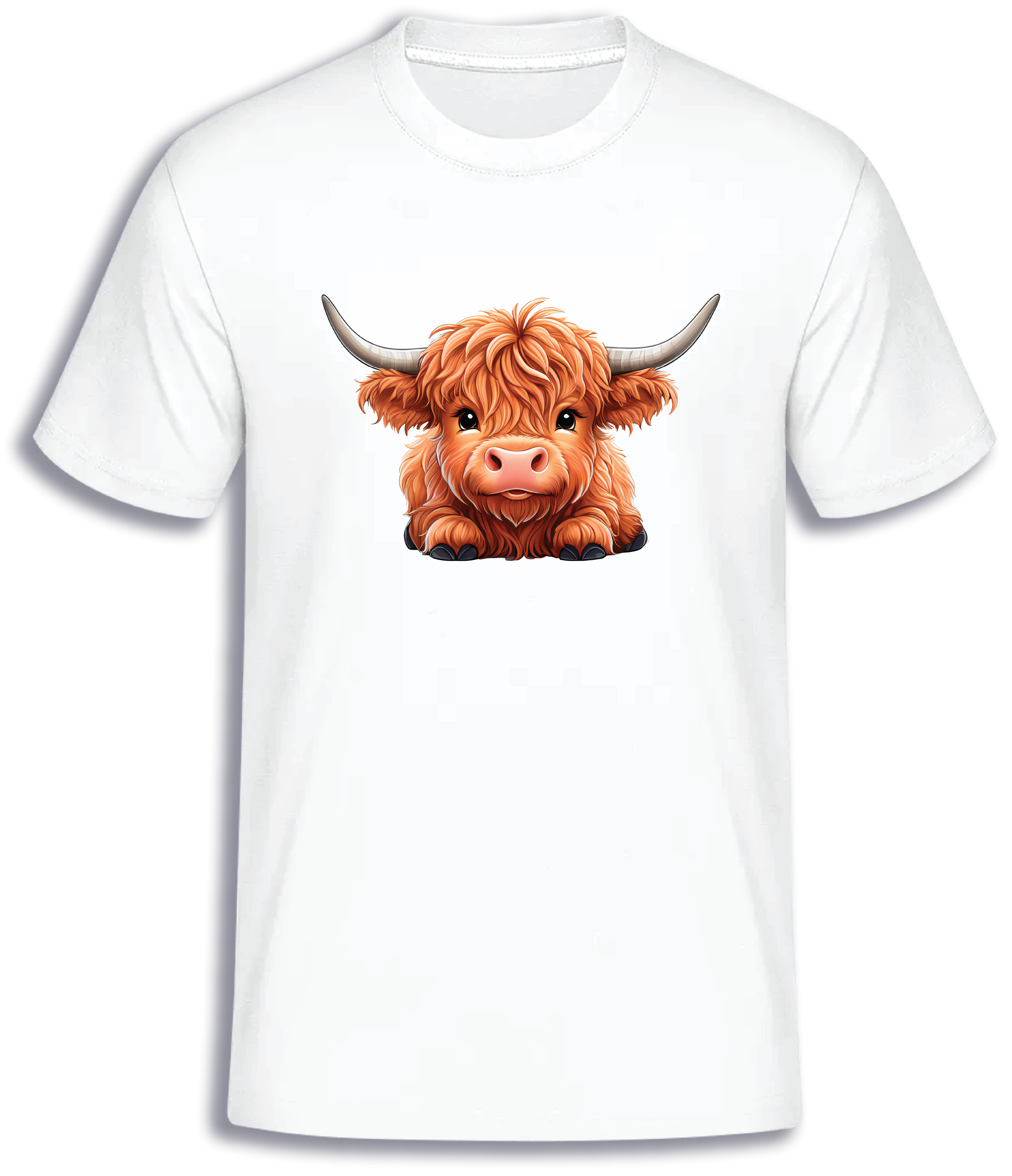 ADROIT KIDS LAYING HIGHLAND COW T-SHIRT (WHITE)