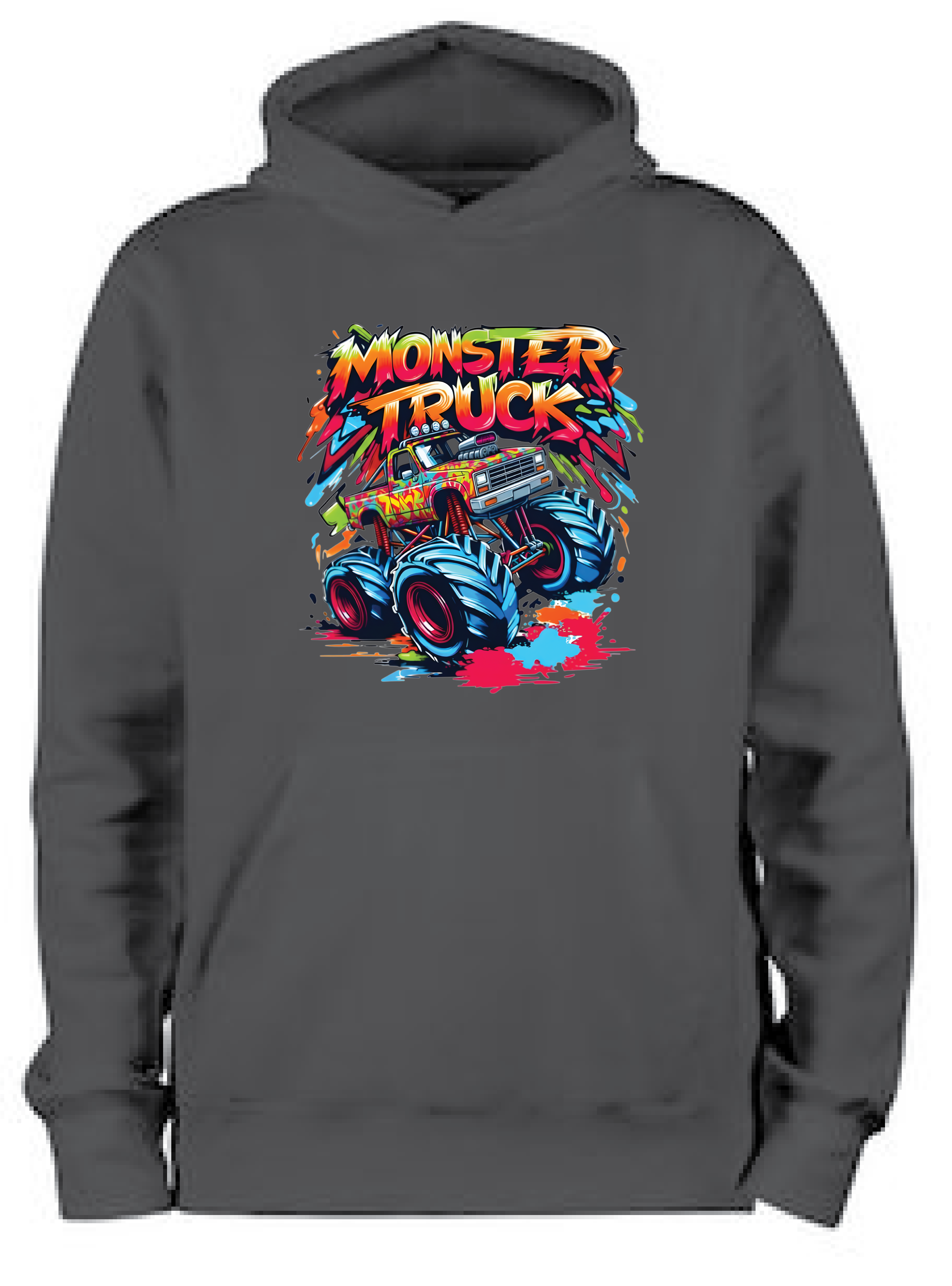 ADROIT KIDS MONSTER TRUCKS HOODIE (BLACK)