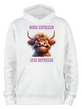 ADROIT CREATIONS ESPRESSO HIGHLAND COW HOODIE (WHITE)