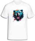 ADROIT CREATIONS NEON ABSTRACT BEAR T-SHIRT (WHITE)