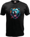 ADROIT CREATIONS NEON ABSTRACT BEAR T-SHIRT (BLACK)