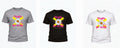 Peace of Mind Graffiti Daisy T‑Shirt – Kids 1–15yrs & Adults S–5XL – Black, White & Grey – Adroit Kids & Adroit Clothing UK