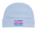 ADROIT BABY, BEANIE - PROOF DADDY DOESN'T ALWAYS PLAY VIDEO GAMES -  (0-3 MONTHS)