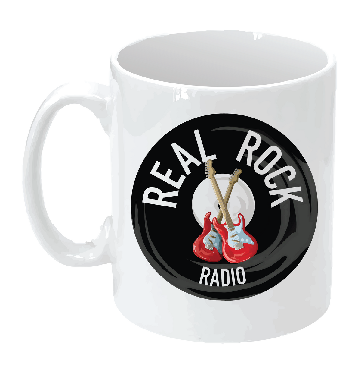 Real Rock Radio 11oz Ceramic Mug | Official RRR Logo Mug | White Coffee Mug | Adroit Creations UK